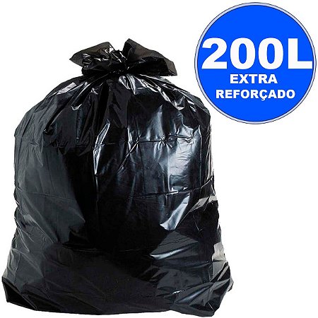 Saco P/Lixo 200L Preto Extra Reforcado C/33 Guedes