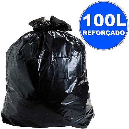 Saco P/Lixo 100L Preto Reforcado C/100 P6 Guedes