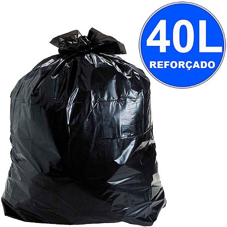 Saco P/Lixo 40L Preto Reforcado C/100 Guedes