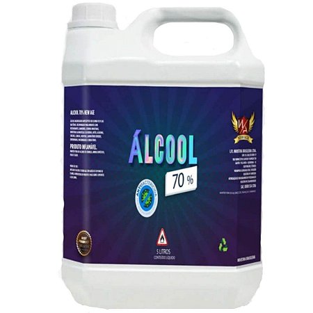 Alcool Liquido 70% 5L New Age