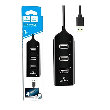 Hub Usb 2.0 4 Portas Usb 480Mbps Lehmox