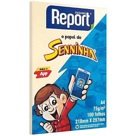 PAPEL SULFITE A4 AMARELO 75G C/100 FOLHAS SENINHA REPORT