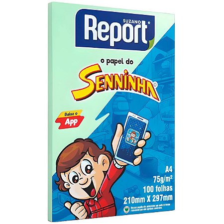 PAPEL SULFITE A4 VERDE 75G C/100 FOLHAS SENINHA REPORT