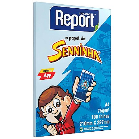 PAPEL SULFITE A4 AZUL 75G C/100 FOLHAS SENINHA REPORT