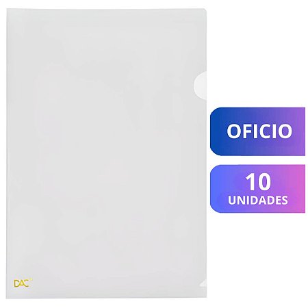 PASTA EM L OFICIO CRISTAL C/10 041PP-TR DAC