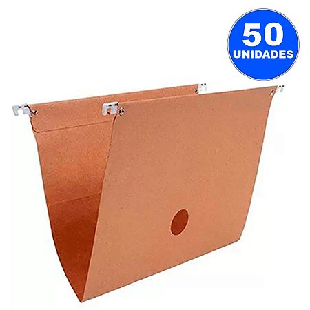 Pasta Suspensa Kraft Haste Metalica Klc C/50 Golden Kraft