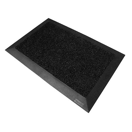 Tapete Kapazi Sanitizante Preto 38Cm X 58Cm Com Borda 5Cm