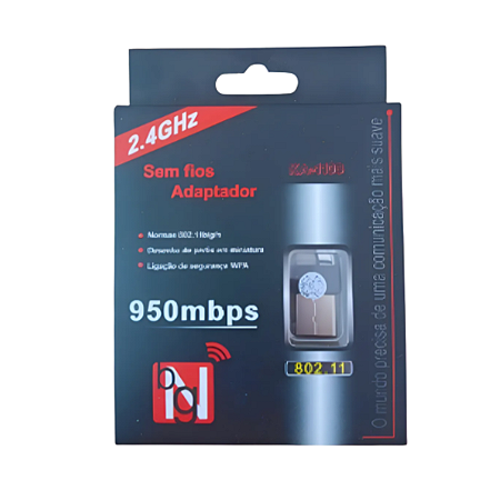 ADAPTADOR WIRELESS USB 2.4 GHZ NANO 950MBPS 802.11B/G/N