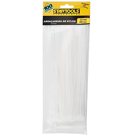 Abracadeira Nylon Branca 36Cm C/100