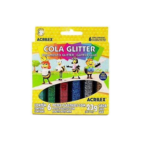 COLA GLITTER/23G 6 CORES ACRILEX