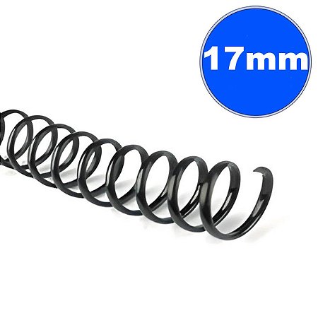 ESPIRAL 17MM P/100 FOLHAS PRETO C/100