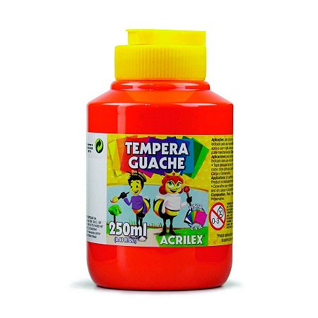 TINTA GUACHE 250ml VERMELHO FOGO ACRILEX