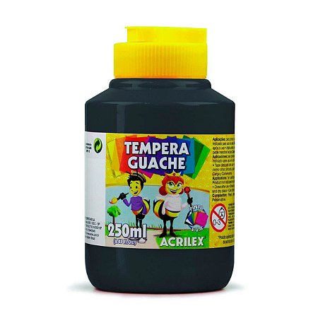 TINTA GUACHE 250ml PRETO ACRILEX