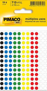 ETIQUETA TP-6 COLORIDA C/715 ETIQ.PIMACO