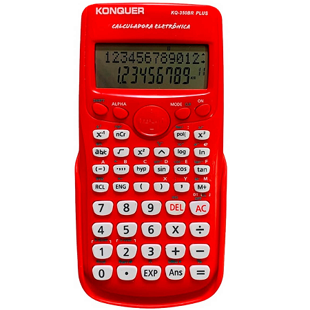 Calculadora Cientifica 240 Funcoes Kq-350Br Vermelha
