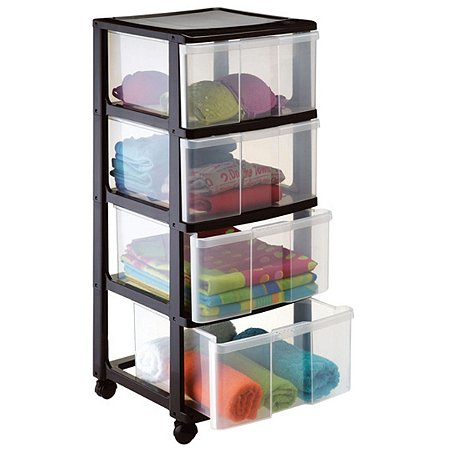 PORTA TUDO 4 GAVETAS TRANSPARENTE C/RODAS 1270 MONTE LIBANO