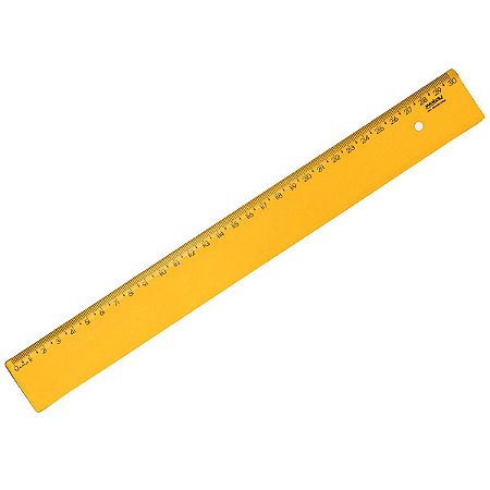 Regua 30Cm Laranja Neon Waleu