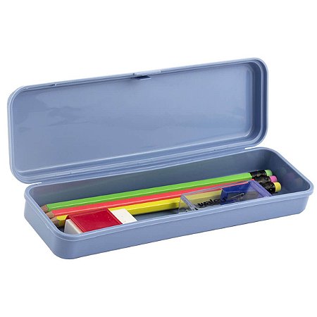 Estojo Plastico Azul Pastel Waleu