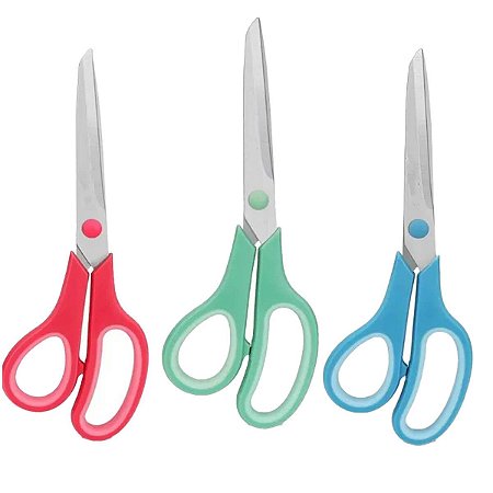 TESOURA ESCOLAR ACO INOX 14CM CABO COLORIDO K-6055