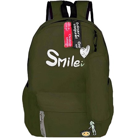 MOCHILA JUVENIL HAPPY SMILE VERDE MUSGO
