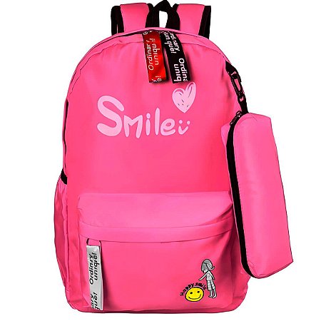 MOCHILA JUVENIL HAPPY SMILE PINK