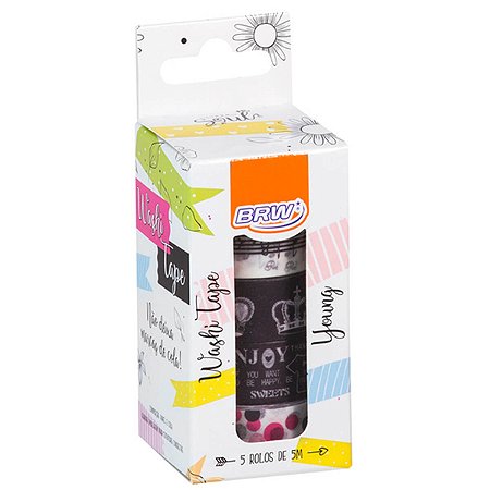 FITA ADESIVA WASHI TAPE FUN C/5 BRW