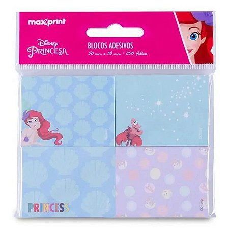 BLOCO ADESIVO 38X50 DISNEY ARIEL 200FLS MAXPRINT