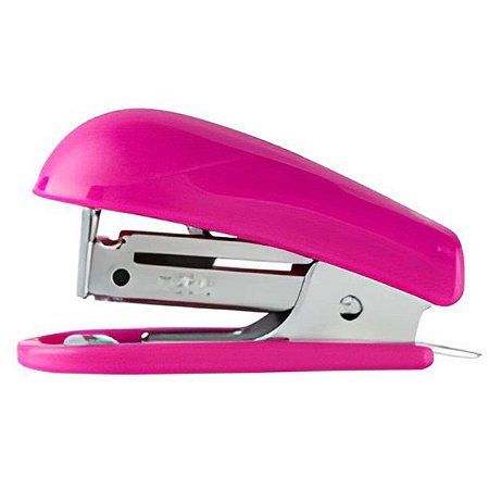 Mini Grampeador Plastico P/15 Fls Mxg15 Rosa Maxprint