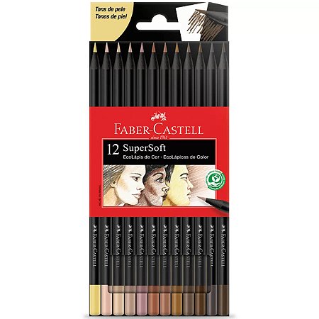 LAPIS DE COR SUPERSOFT 12 CORES TONS DE PELE FABER CASTELL