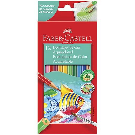 LAPIS DE COR 12 CORES AQUARELAVEL FABER CASTELL
