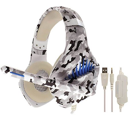 FONE DE OUVIDO HEADSET GAMER BRANCO KP-GA01 KNUP