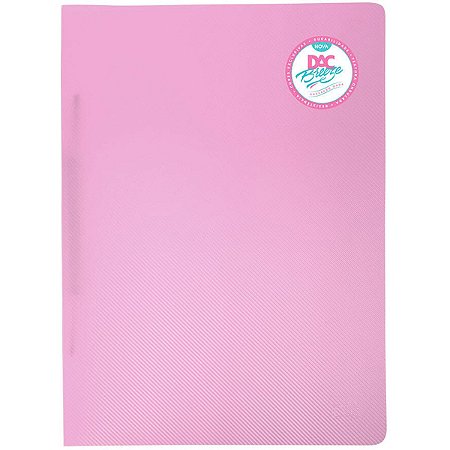 Pasta C/Grampo Trilho Plastico Rosa Dac