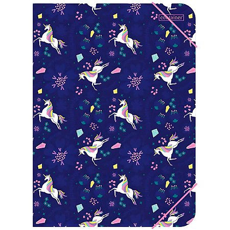 PASTA PLASTICA C/ELASTICO S/L OFICIO UNICORNIO CONTAINER