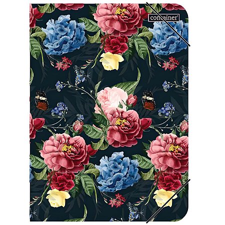 PASTA PLASTICA C/ELASTICO S/L OFICIO FLORES CONTAINER