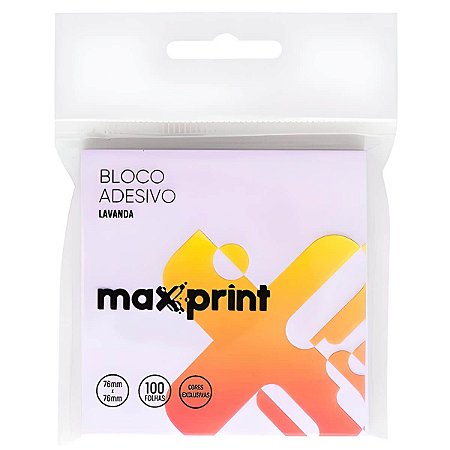 BLOCO ADESIVO 76X76 LAVANDA 100FLS MAXPRINT