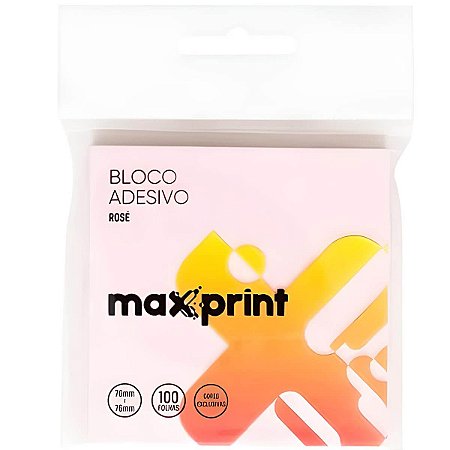 BLOCO ADESIVO 76X76 ROSE 100FLS MAXPRINT