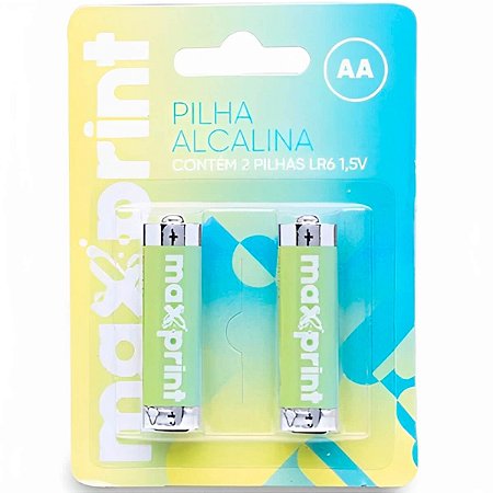 PILHA ALCALINA PEQUENA  AA C/2 MAXPRINT