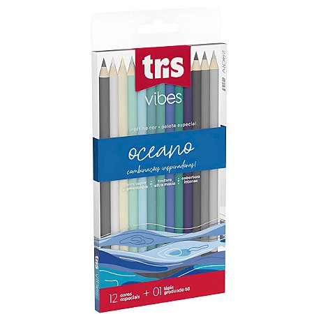 LAPIS DE COR 12 CORES OCEANO TRIS