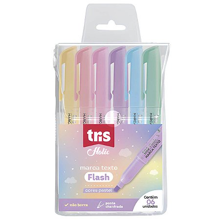 MARCA TEXTO HOLIC 6 CORES PASTEL TRIS