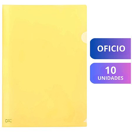 PASTA EM L OFICIO AMARELA C/10 041PP-AM DAC