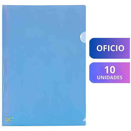 PASTA EM L OFICIO AZUL C/10 041PP-AZ DAC