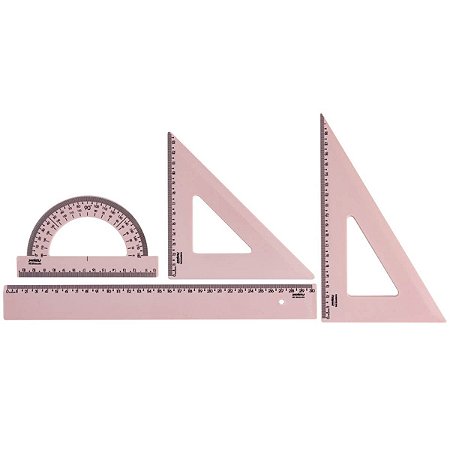 KIT REGUA PRIMEIRO GRAU NEW LINE ROSA PASTEL WALEU