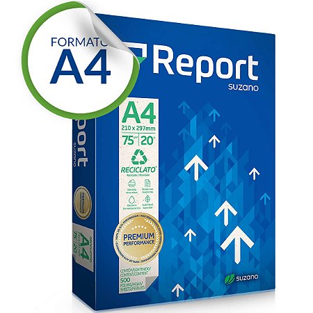 PAPEL SULFITE A4 RECICLADO 75G C/500 FOLHAS REPORT