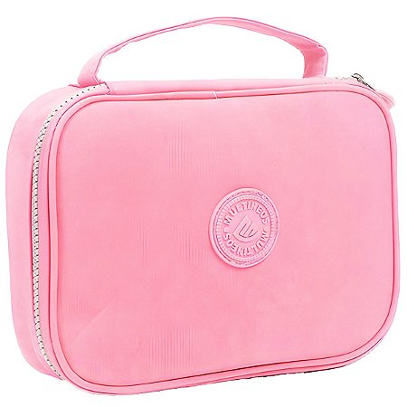 ESTOJO ESCOLAR 100 PENS NECESSAIRE ROSA CLARO
