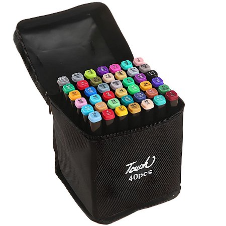 CANETA HIDROGRAFICA 48 CORES PONTA DUPLA TOUCH