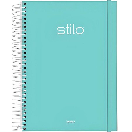 CADERNO UNIV 10 MATERIAS VERDE PASTEL CF STILO 200FLS JANDAIA