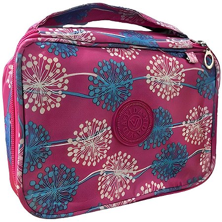 ESTOJO ESCOLAR 100 PENS NECESSAIRE C/ESTAMPA DENTE DE LEAO PINK