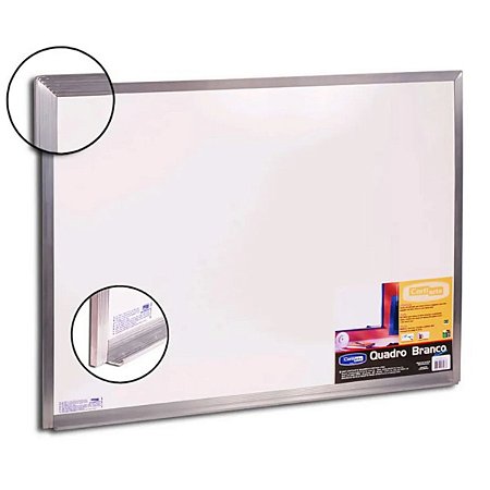 QUADRO BRANCO 70X50 MOLDURA  ALUMINIO C/APOIO CORTIARTE