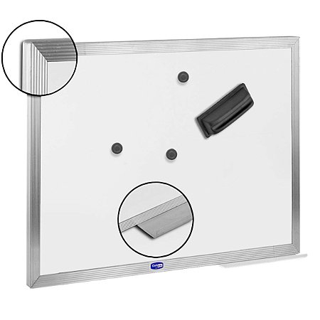 QUADRO BRANCO 120X100 MAGNETICO MOLDURA ALUMINIO C/APOIO CORTIARTE