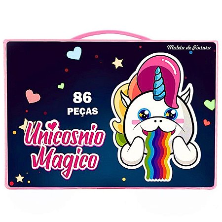MALETA DE PINTURA 86 PEÇAS UNICORNIO